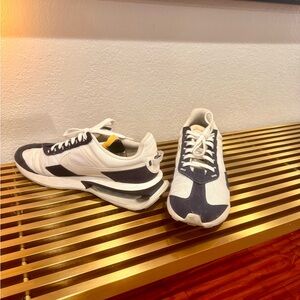 White and Navy Sneakers